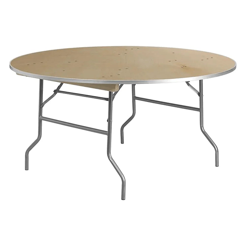 60" Round Wood Folding Table