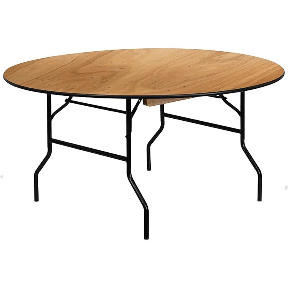 72" Round Wood Folding Table