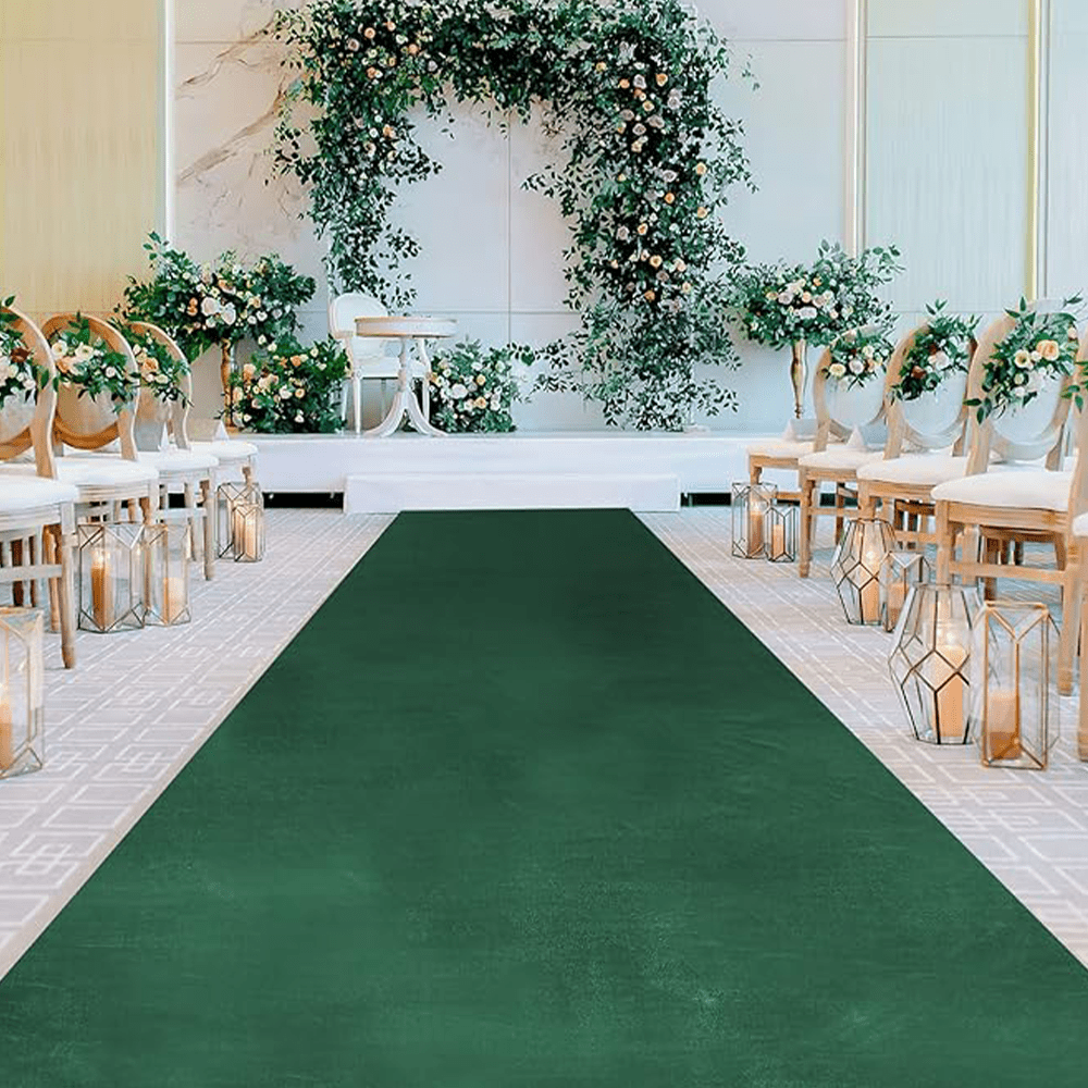 Green Velvet Aisle Runner