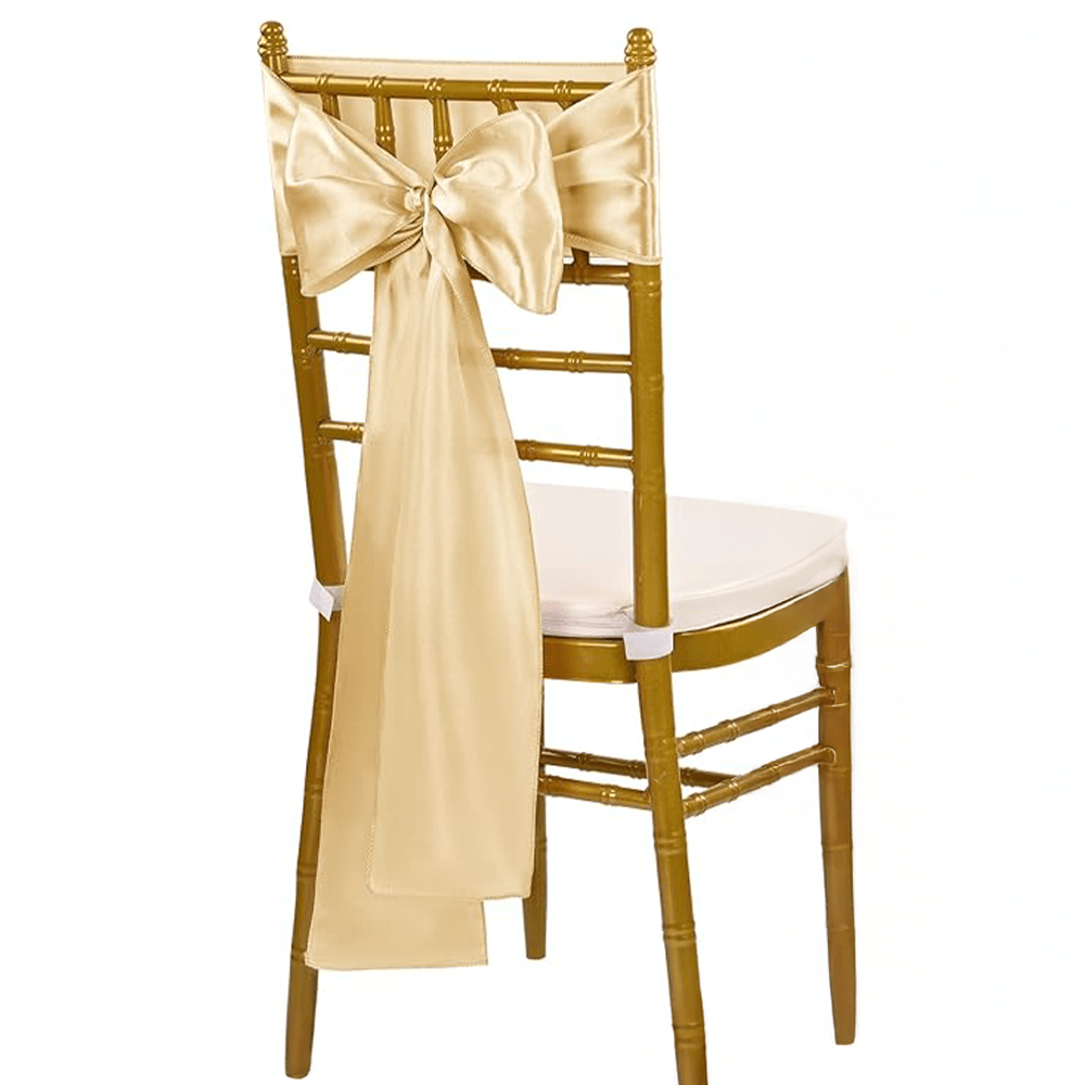 Champagne Satin Chair Ribbon