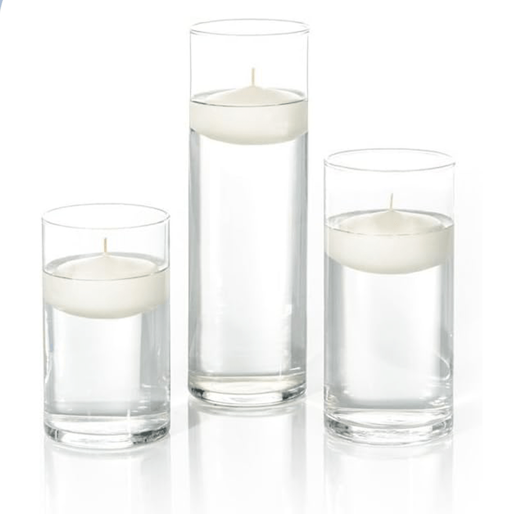 Ivory Floating Candle & Cylinder Vase Set