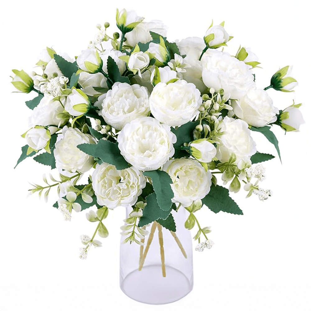 White Peony Flower Vase