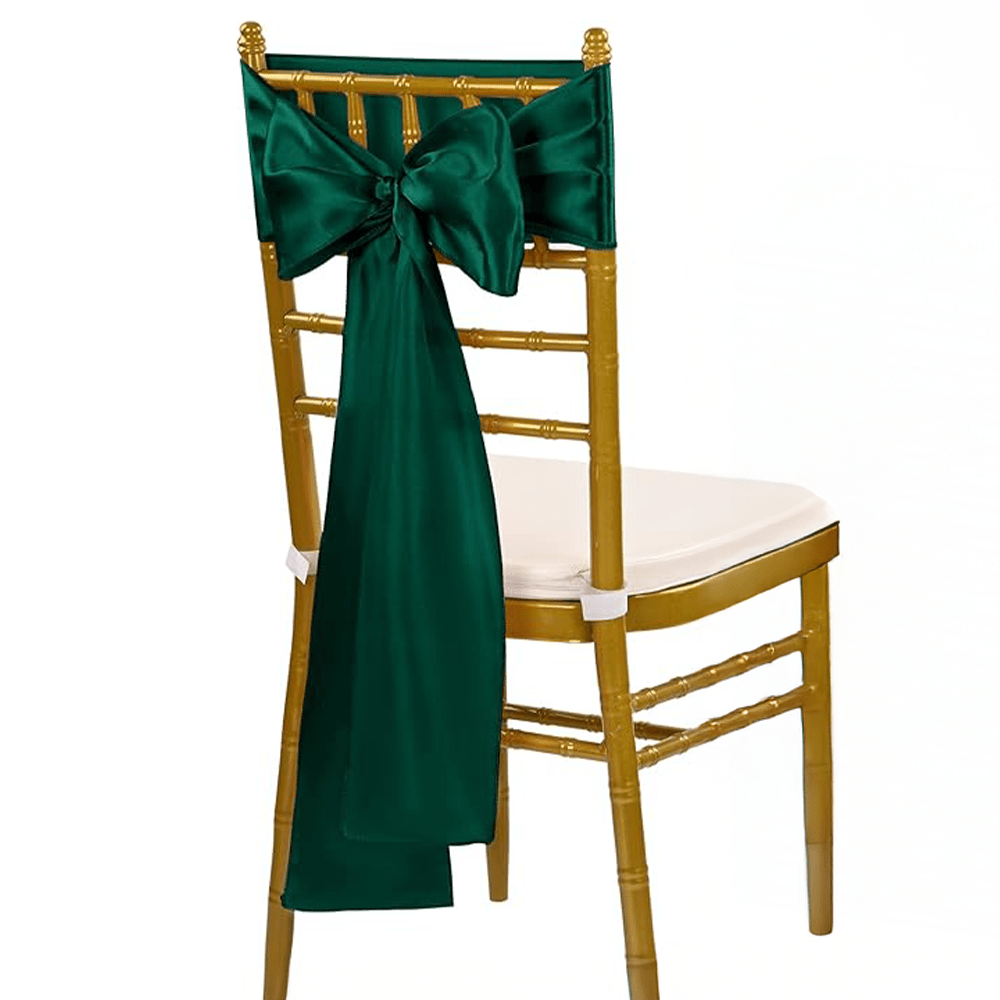 Green Satin Chair Ribbon