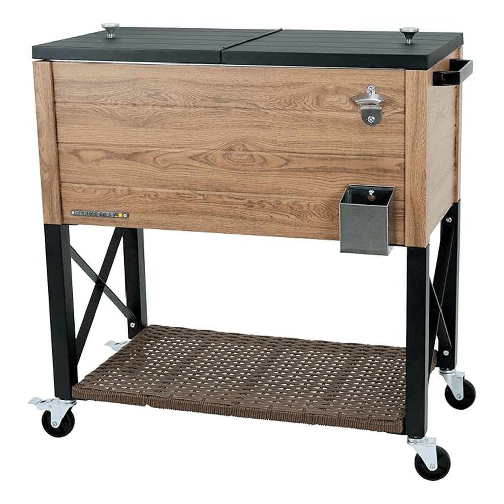 Oak Wood Style 20 Gallon Patio Cooler
