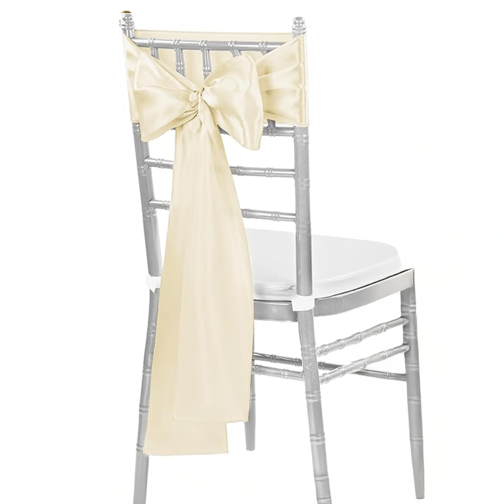 Ivory Satin Chair Ribbon