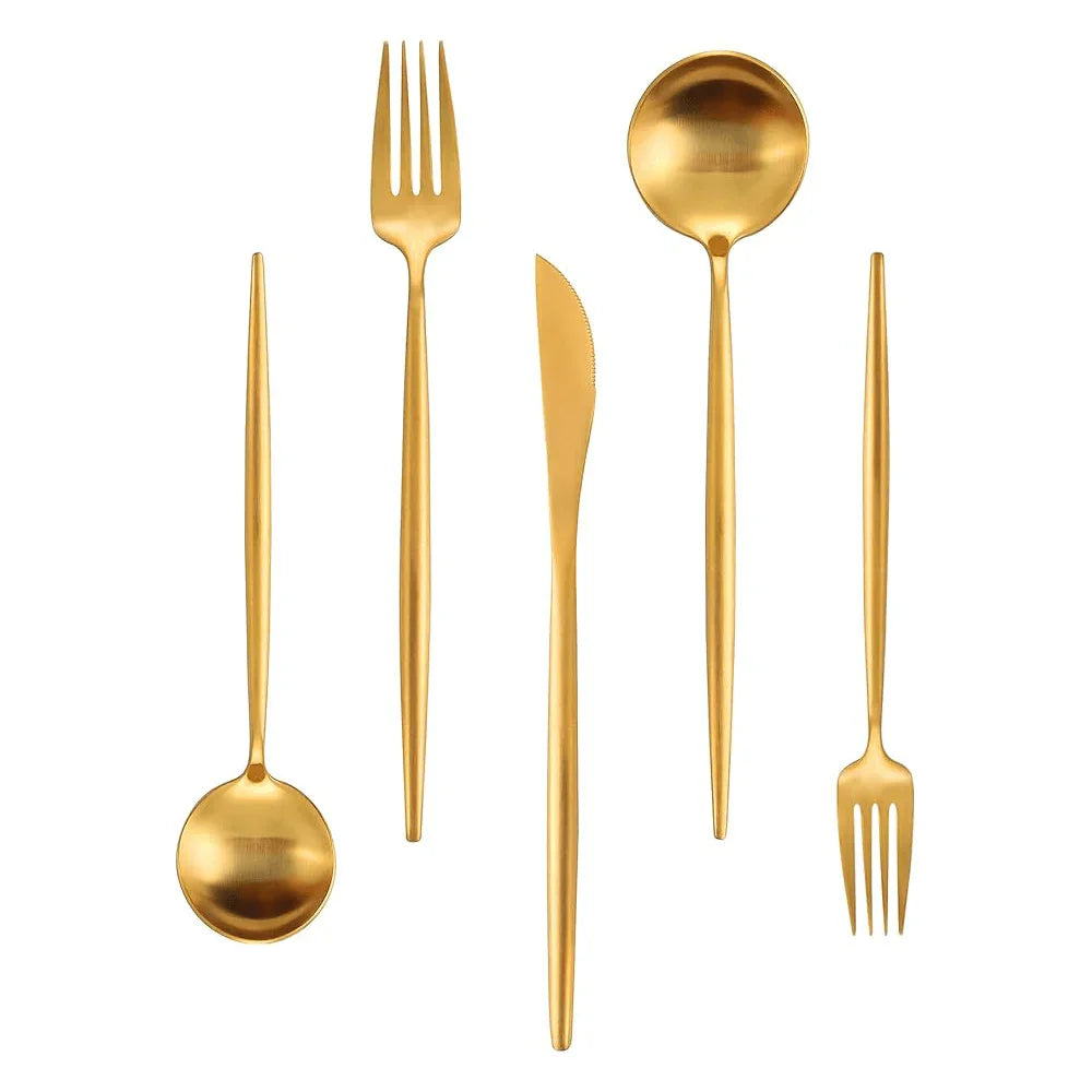 Modern Matte Gold Utensil Set