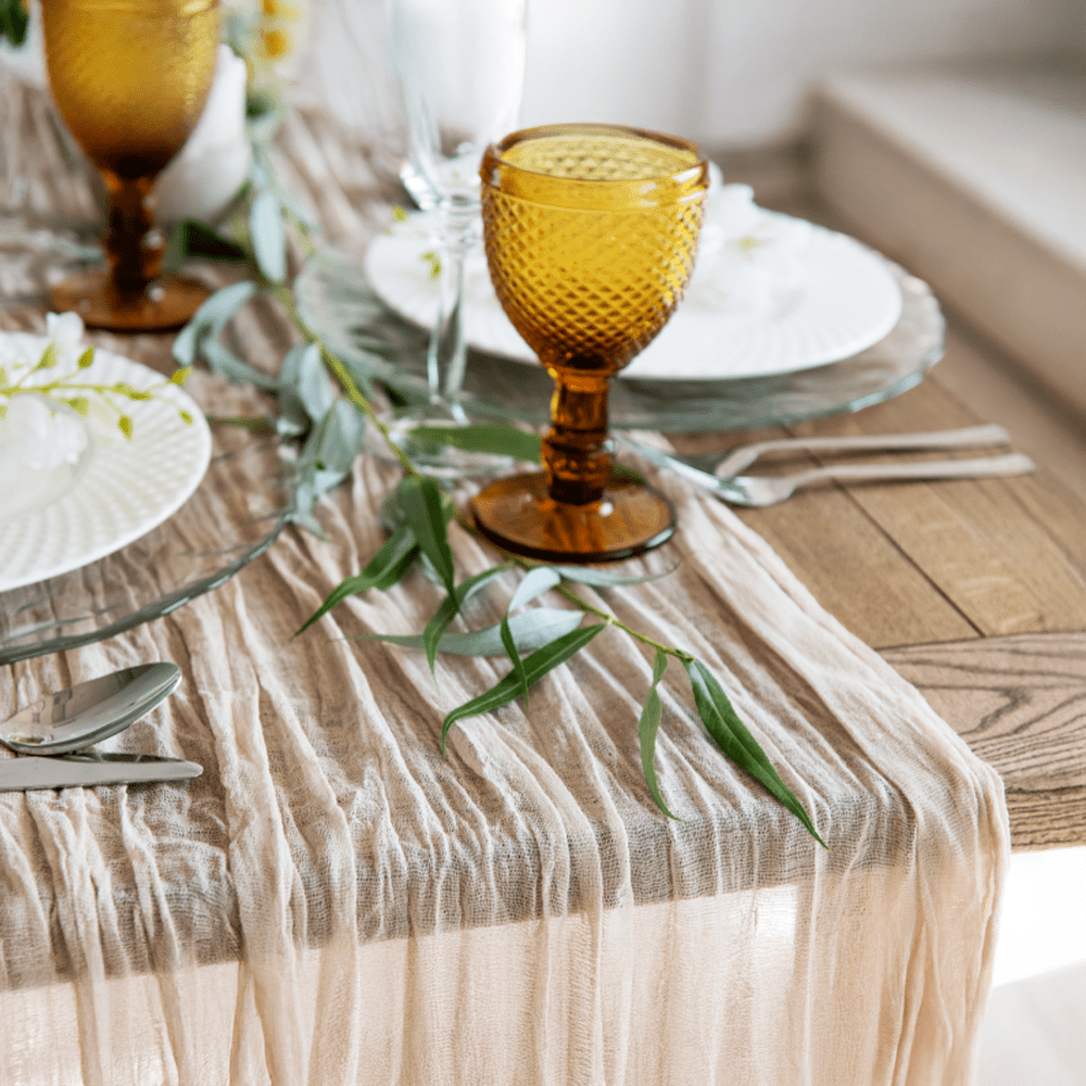 Ivory Gauze Table Runner