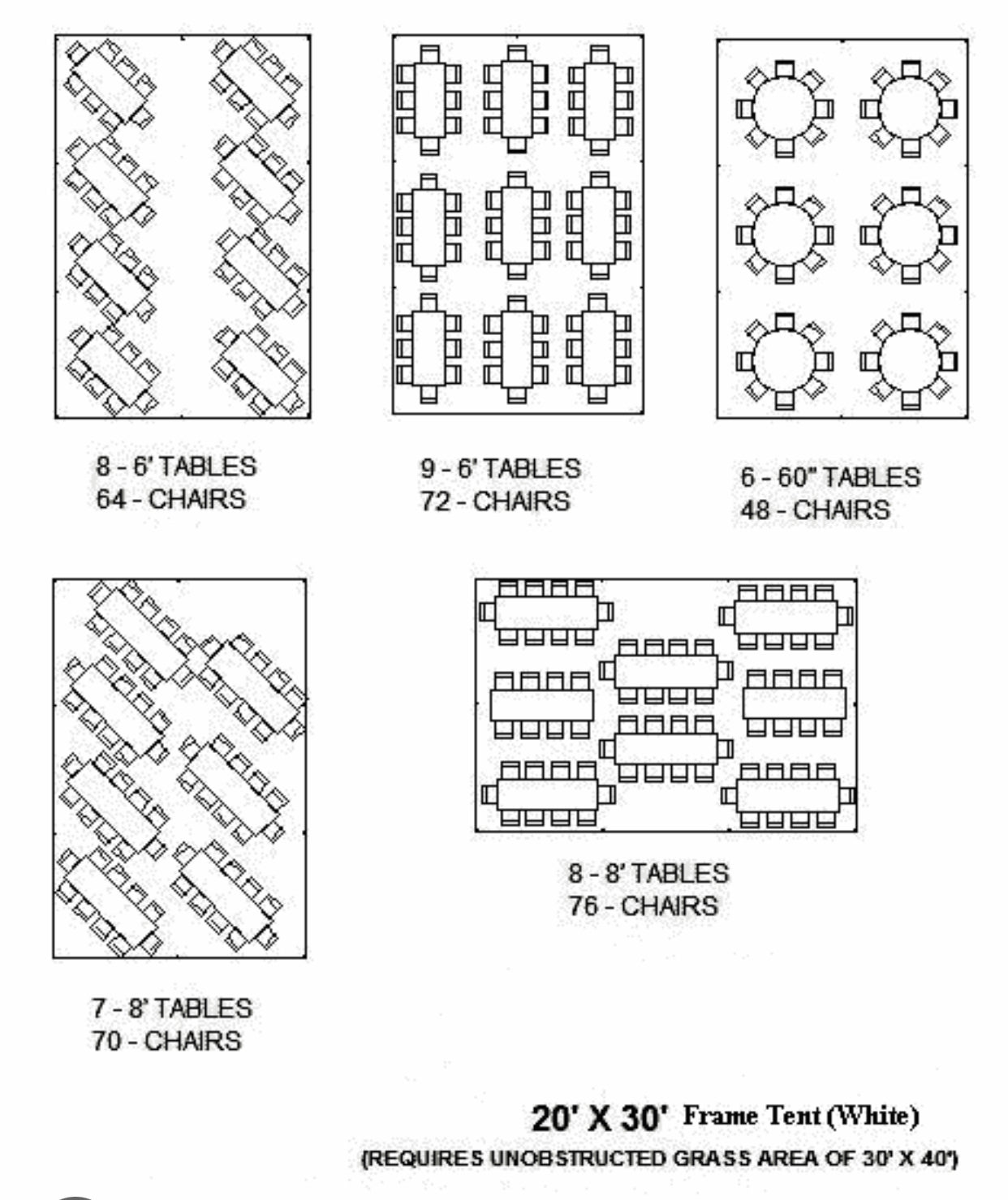20 x 30 Frame Tent (Seats 60)