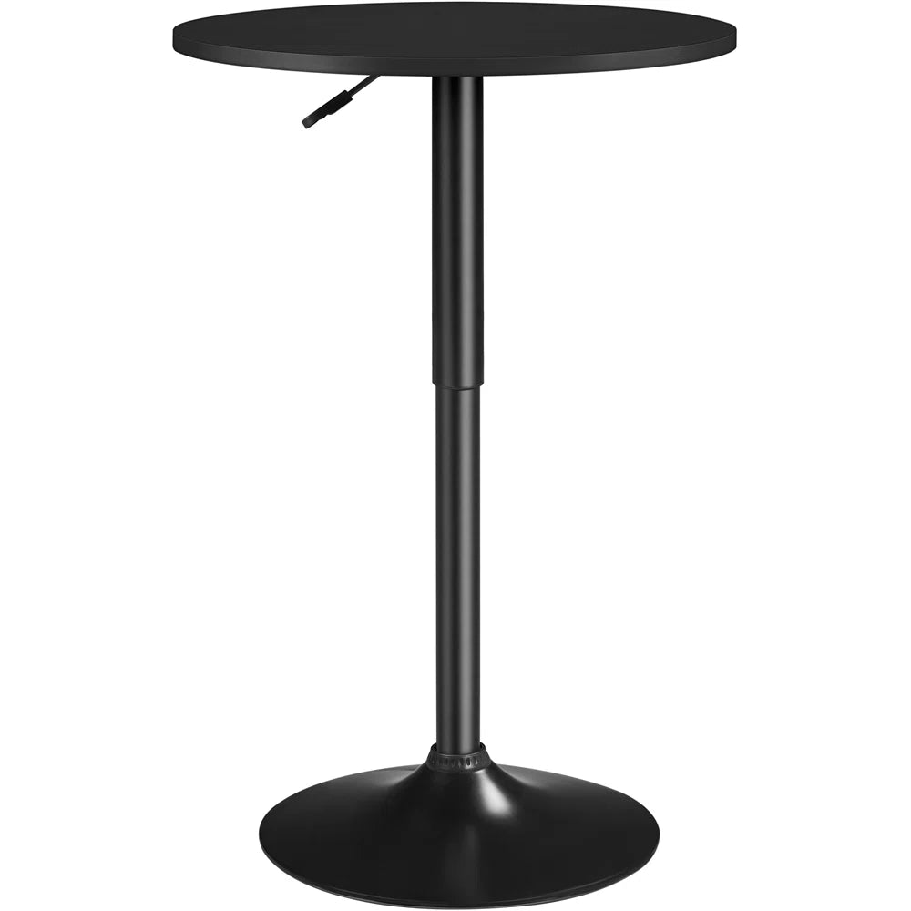 Adjustable Height Round Bar Table Black