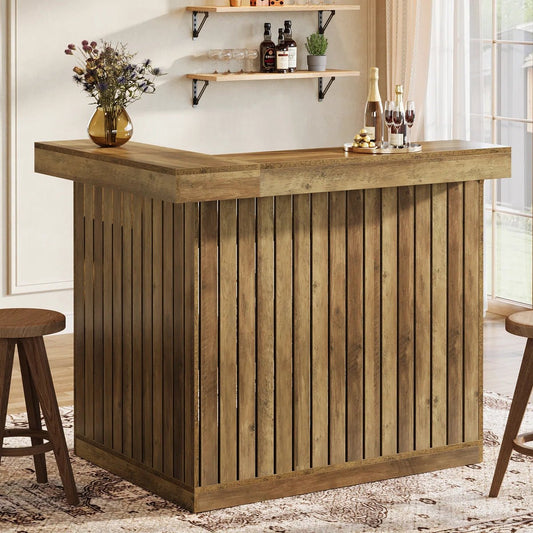 L-Shaped 4-Tier Corner Home Bar