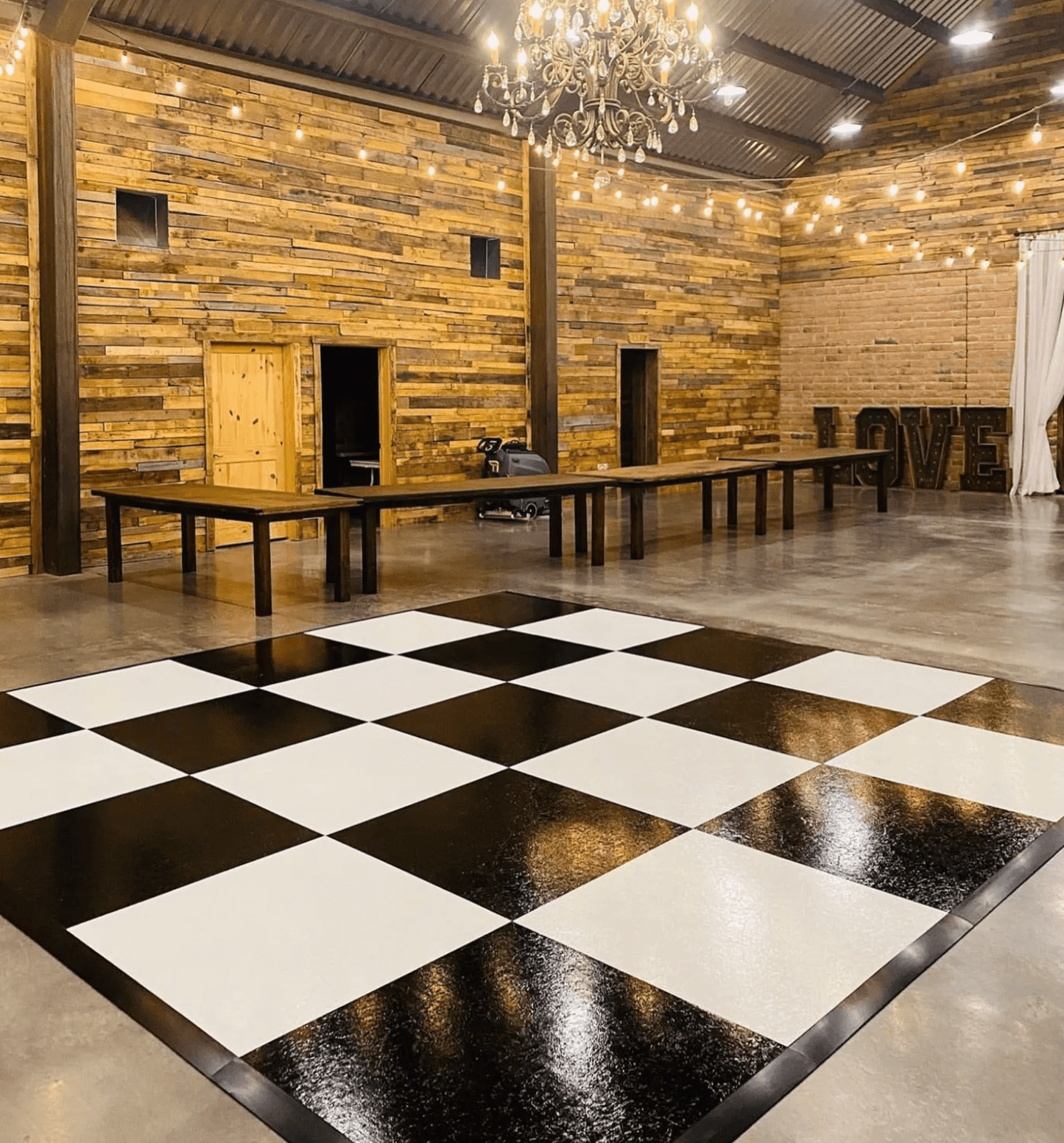 Black & White Checkered Dance Floor Rental (9ft x 9ft - 21ft x 21ft)