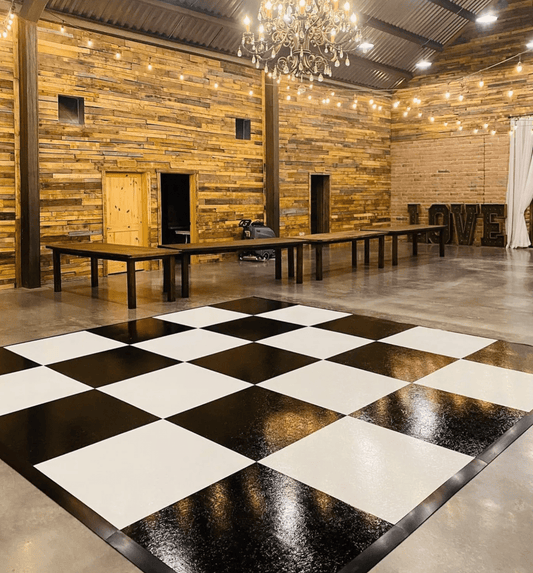 Black & White Checkered Dance Floor Rental (9ft x 9ft - 21ft x 21ft)