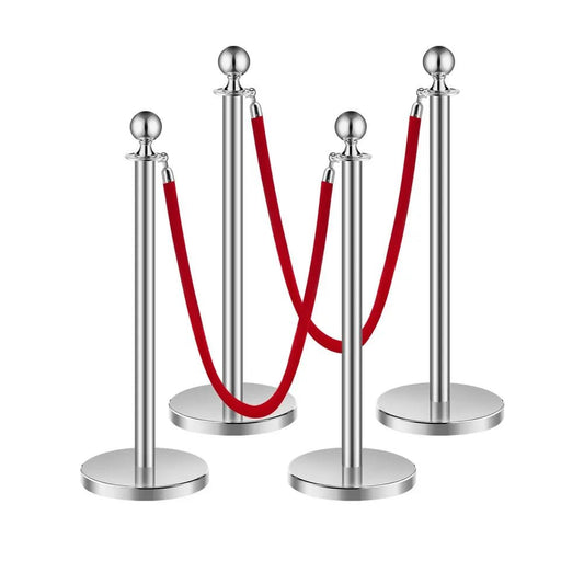 Silver Elegant 6-Piece Red Velvet Rope